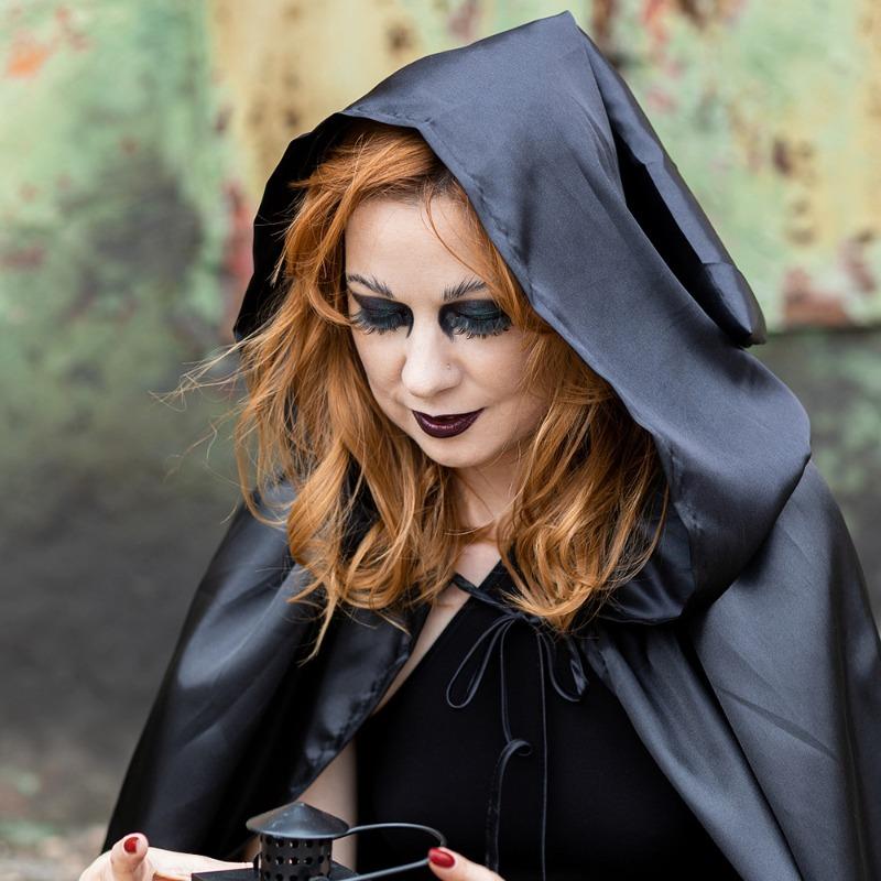 Halloween cape adult mopping castle reaper cape makeup costume prop color tinsel hooded cape cape