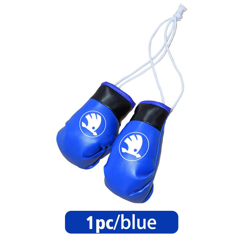 UMVB1 For Skoda Car Badge Boxing Gloves Keychain Hanging Rearview Mirror Decoration Pendant Accessories Kamiq MK3 Roomster Rapid
