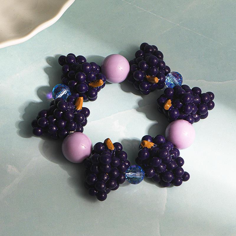 Braccialetto con Perline in Resina Design Frutta e Verdura Simulati Gioielli alla Moda Dopamina Bohemien per Ragazze Adolescenti Regalo
