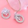 Elegant Dazzling Rhinestones Stud Earrings And Pendant Necklace Set Lightweight Alloy Jewelry For Party Or Daily Wear