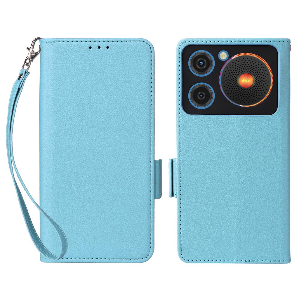 For ZTE nubia Music Case with Wrist Strap Litchi Texture PU Leather Wallet Phone Cover