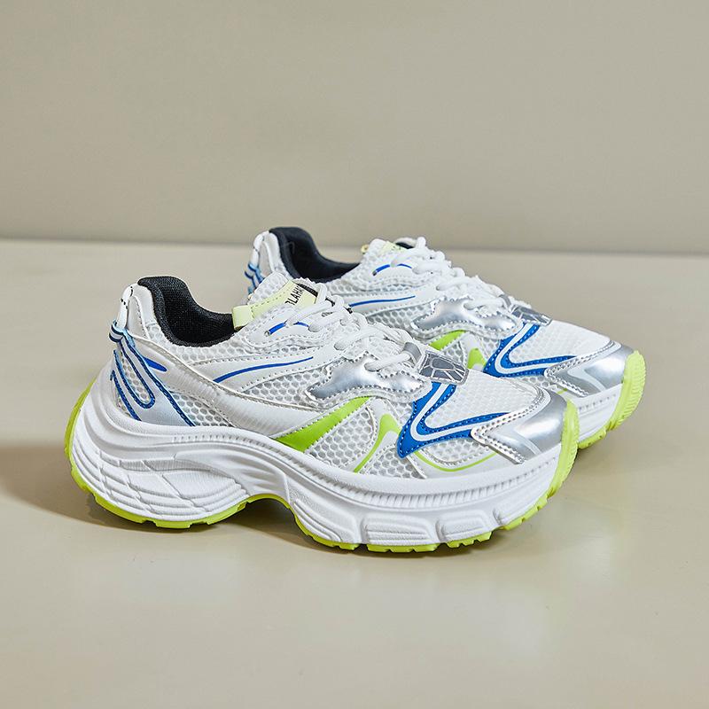 

Новые весенние женские кроссовки, роскошные дизайнерские модные повседневные кроссовки, белые дышащие теннисные туфли, низкие вулканизированные туфли 40 флуоресцентный зеленый