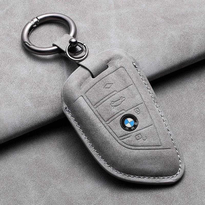 Autolepka Horká 2025 Semišová Kůže Pouzdro na Klíče od Auta Kryt Skořepina Přívěsek Pro BMW X1 X3 X5 X6 X7 Řada 1 3 5 6 7 G20 G30 G11 F15 F16 G01