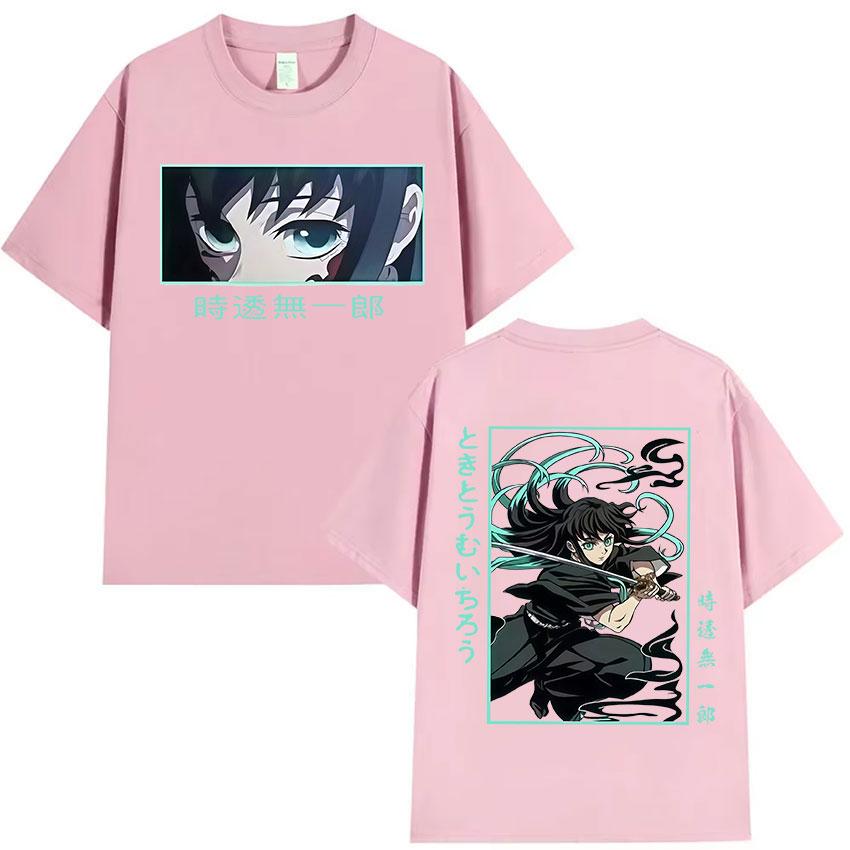 Japanese Anime Muichiro Tokito Graphic T Shirt Mens Women Fashion Oversized T-Shirts Cozy Manga Style Short Sleeve T Shirts Tops