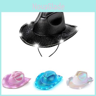 Halloween Party Colorful Cowboy Hat With Led Lights For Costume Fun And Festive Celebrations