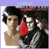 Sweeney Todd Le Diabolique Barbier de Fleet Street Perruque Courte Bouclée Pour Fête d'Halloween Cosplay