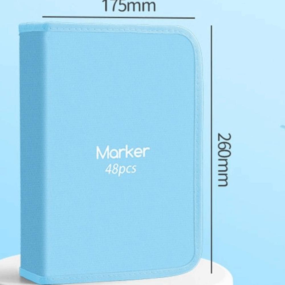 Folding Marker Pen Organizer Zipper Marker Pen Contaioner Cartoon Marker Pen Pouch Art Supplies