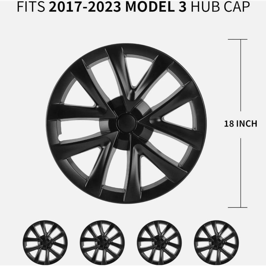 4PCS Hubcap Set for Tesla Model 3 18inch Hub Caps Replacement Wheel Cap Full Rim Cover Accessories US
