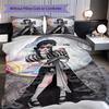 1PC Wednesday pattern Bedding Quilt Set Quilt Cover Pillowcase Home Decoration Birthday Gift (1 * duvet cover + 2 * pillowcase, without core)