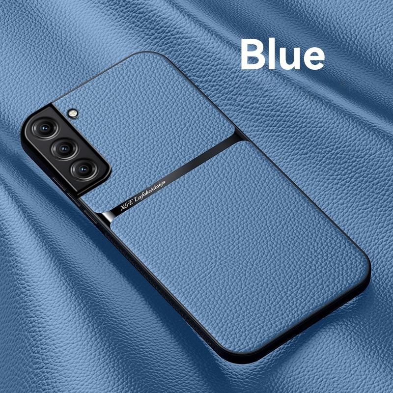 

Для чехла Sansung Galaxy S21 Ultra Магнитный автомобильный держатель Чехол для телефона Для Samsung S21 FE S21 + Plus S 21 Ultra Задняя крышка из полиуретановой кожи For Galaxy S21 Plus синий