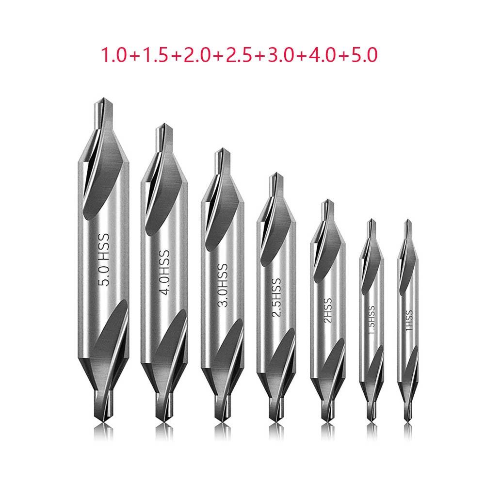 5/6Pcs Metal Center Drill Bits Conical Hole Countersink  Drill  Lathe Metalworking