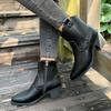 Women's Pointed Toe Ankle Boots, Chunky Heel Chelsea Martin Boots, PU Leather Wholesale Booties in Stock