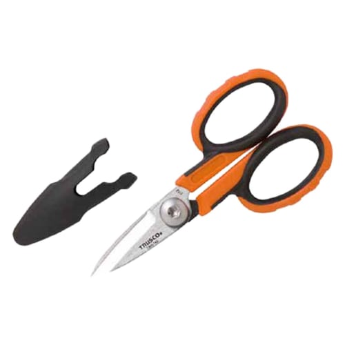 TRUSCO Hard Scissors for Kevlar Fiber, 140mm, Compact Type, TAH-140