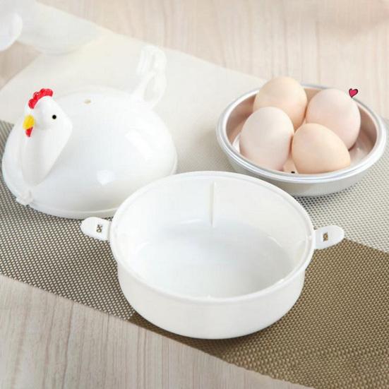 Egg Cooker Chicken Shape Microwave Egg Boiler Steamer with Lid for Soft Hard Boiled Eggs And Steaming Dumplings Sweet Potatoes Kitchen Tools