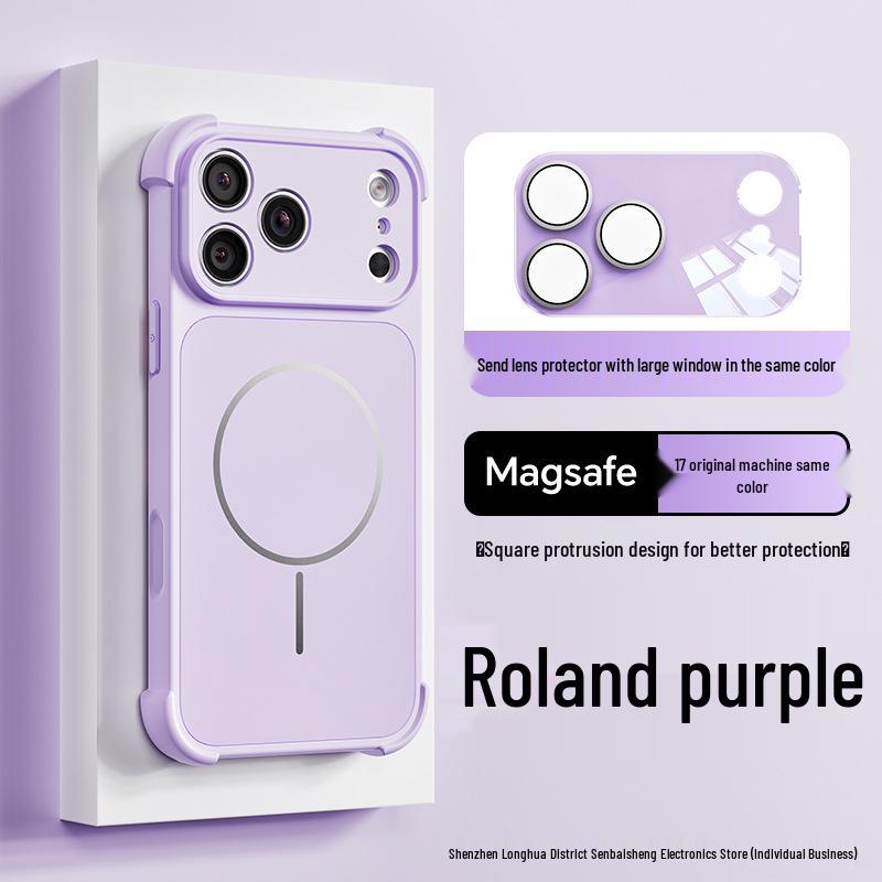 Magnetic iPhone 17 Pro Max Case with Square Airbag Anti-Fall & Integrated Lens Protector
