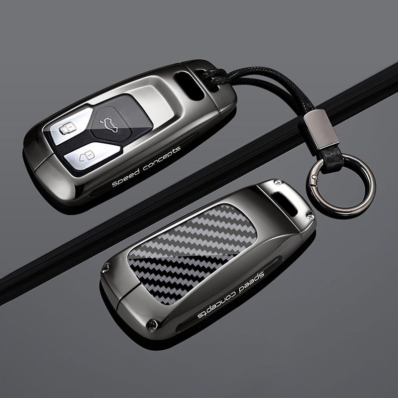 Zinc alloy Car Key Case Cover For A4 B9 A5 A6 8S 8W Q5 Q7 4M S4 S5 S7 TT TTS TFSI RS Protector Shell Fob Accessories