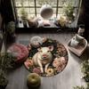 Pigs, Foxes, Rabbits & Llamas pattern round rug,Carpet Rug for Living Room Bedroom Playroom ,Non-slip Floor Mat,Holiday Gifts and Birthday Gifts.