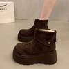 Warm and heightened thick-soled snow boots for women's new winter Birkenstocks short boots for women's velvet and thickened Northeast cotton shoes
