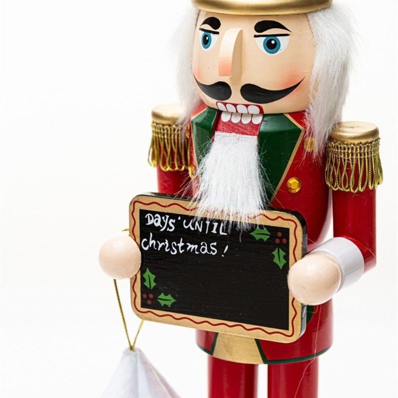 Elegant 38cm Wood Nutcrackers Statue Artistic Tabletop Decoration for Nut Cracking and Display Stylish Desktop Ornament