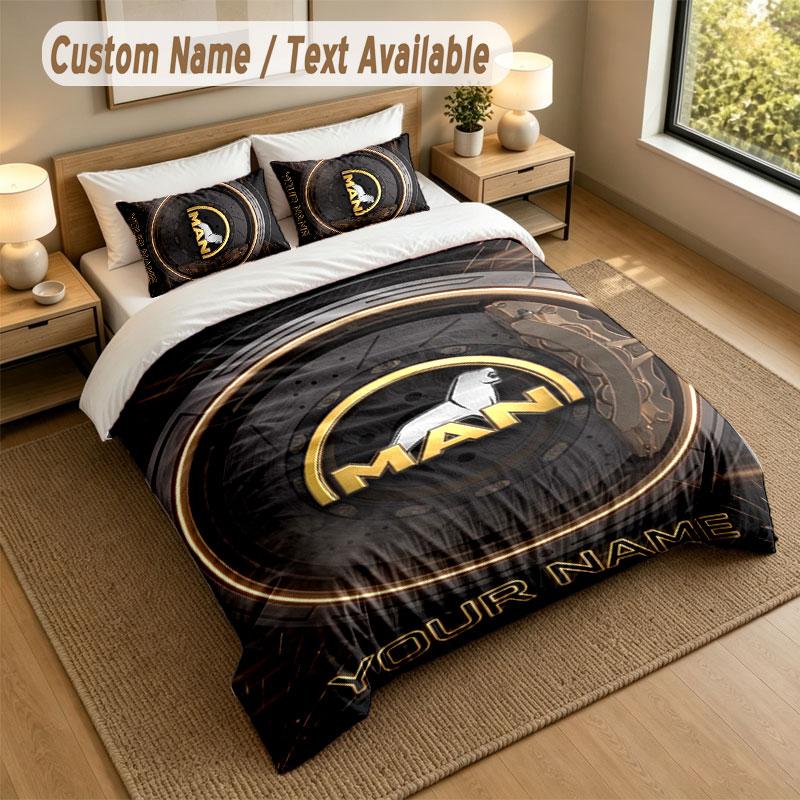 Set Biancheria da Letto 1 Copripiumino 2 Federe Stampa Camion MAN Morbido Tessuto per Letto Decorazione Camera da Letto