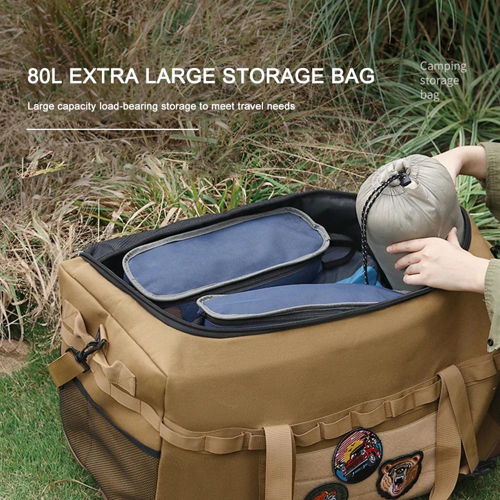 Camping Storage Bag Picnic Supply Handbag Large Capacity Picnic Tableware Organizer Shoulder Bag Outdoor Collapsible Storage Box