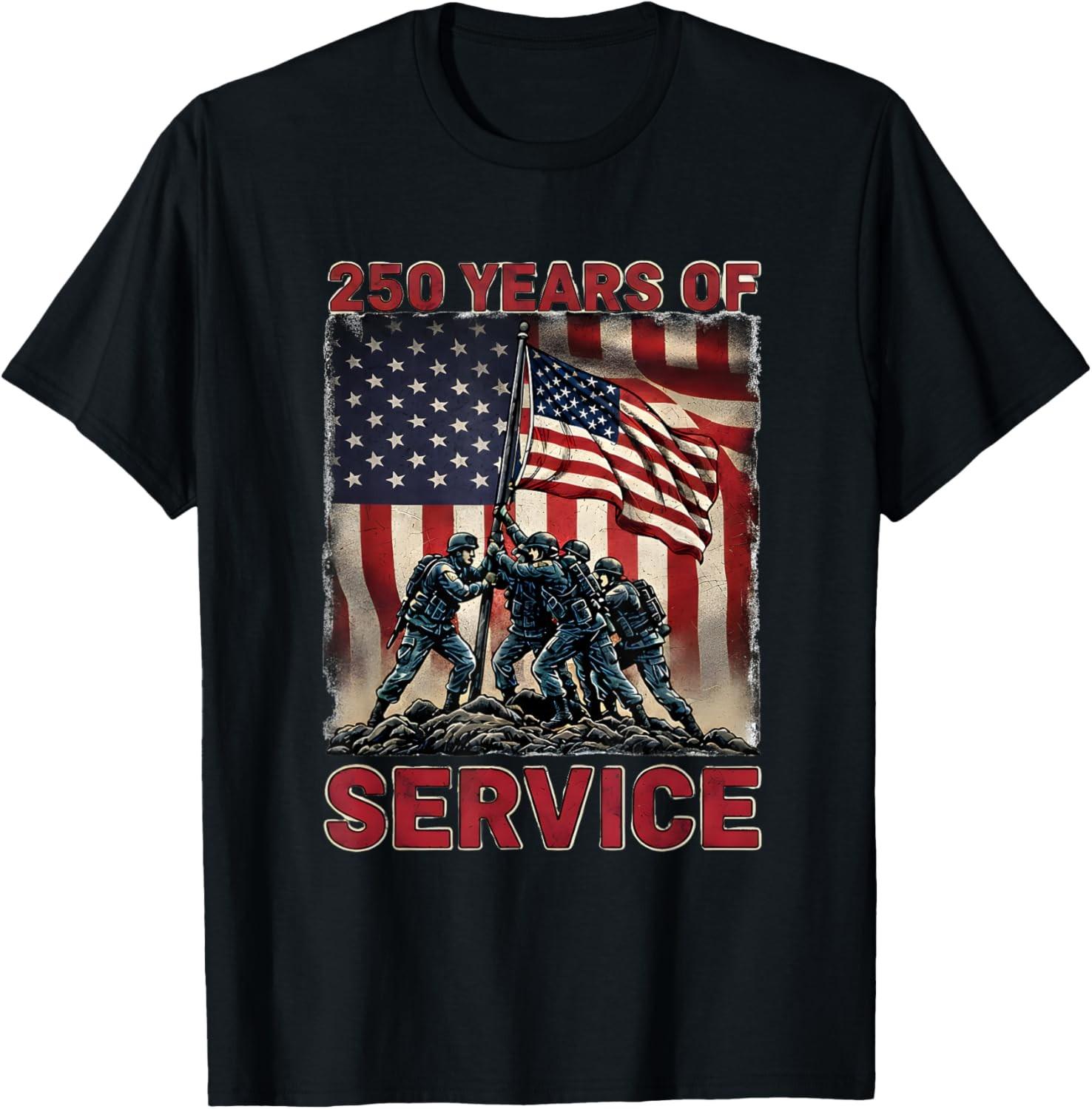 Service 250 Years 1776-2026 250th Birthday T-Shirt S разноцветный