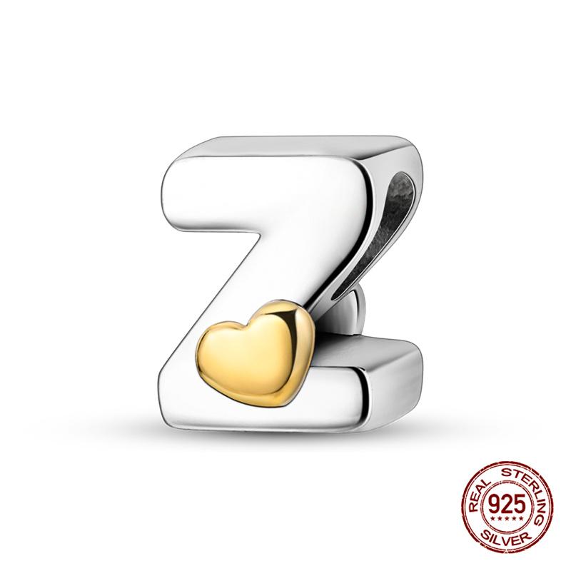 26 A- Z Alphabet Beads Copper Love Letter Charms Fits Original 3Mm Womans Bracelet Bangle Zircon Beads Diy Jewelry Gifts