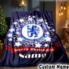Custom Name Chelsea Crest Artwork Throws Blanket Flannel Blankets for Couch Bed Gifts for Men Women Picnic Blanket Christmas Fan Gifts