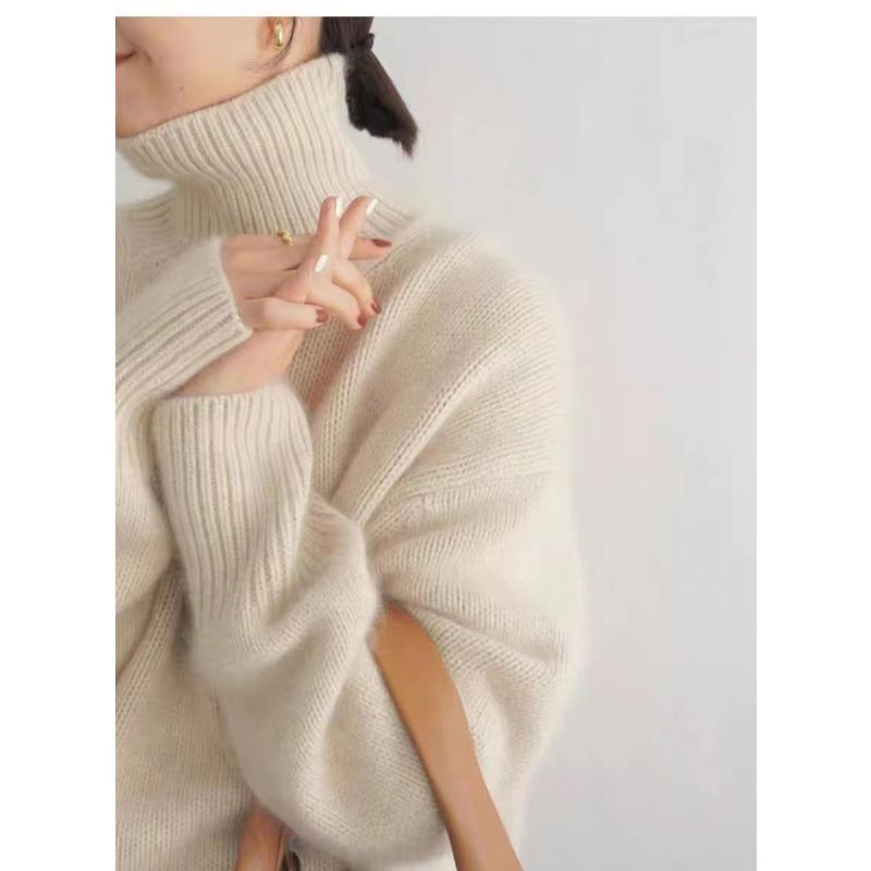 Women S Thick Turtleneck Loose Soft Knit Sweater Casual Pullover Base Layer