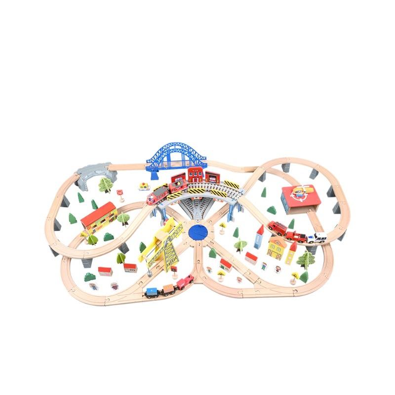 Children'S Small Train Track Toys Wooden Train Traffic 146-Piece Set Educational Early Education Hands-On Brain 3 Years Old