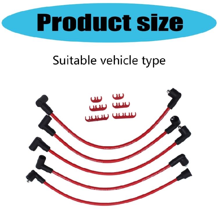 Long Lasting Ignitions Wiring with 90 Degree Designs Heat Resistant Spark Plugs Wires for 4 Cylinders Engine in Vintage Car