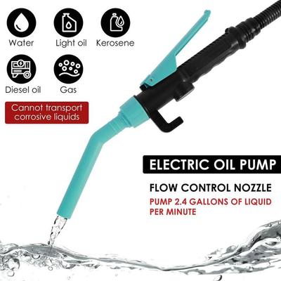 Tragbare Flüssigkeitstransferpumpe, batteriebetrieben, Kraftstofftransferpumpe mit Durchflussregulierdüse, 2,4 Gallonen pro Minute Transferpumpe