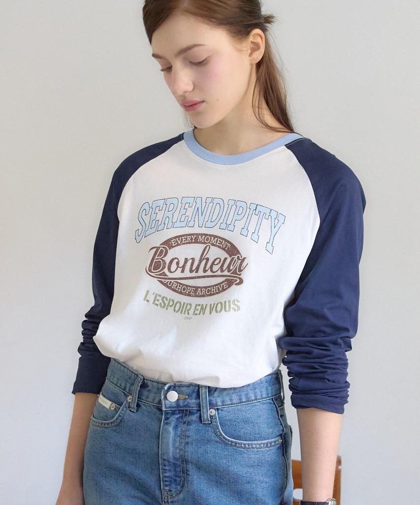 OURHOPE Serendipity Raglan T-Shirt - Navy