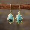 Niche High-end Women's Natural Stone Moonstone Water Drop Earrings, Earrings, Jewelry, Ethnic Style Earrings
