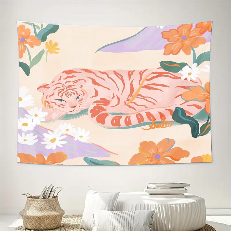 Boho Tapestry Wall Hanging Nature Floral Landscape Aesthetic Room Decor Vintage Home Textile Art