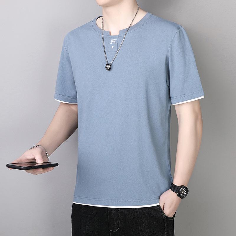 

Мужская летняя трендовая хлопковая футболка с коротким рукавом 2025 года 2XL