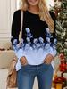 Oberteile für Damen 3D-Blumenmusterdruck Rundhalsausschnitt Langarm-T-Shirt Herbst Casual Slim Pullover Damen Langarm-Oberteil
