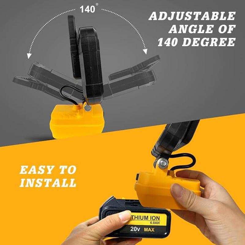 5-inch Outdoor Work Light - 20V Lithium Battery Camping Light Compatible with DeWalt Repair Tools
