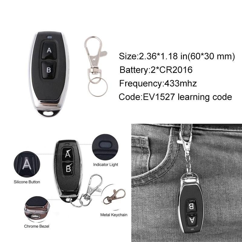 433 Mhz Wireless Remote  Control Learning Code Wireless Radio Frequency Remote Control For Cars