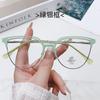 New Cat Eye Metal Frame Anti-blue Light Glasses Women's Simple Fashion Commuting Flat Mirror Computer Goggles Whosale