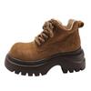 Maillard Brown Retro Thick-soled Thick-heeled Martin Boots Women's 2025 New Autumn Small Height-increasing Short Boots
