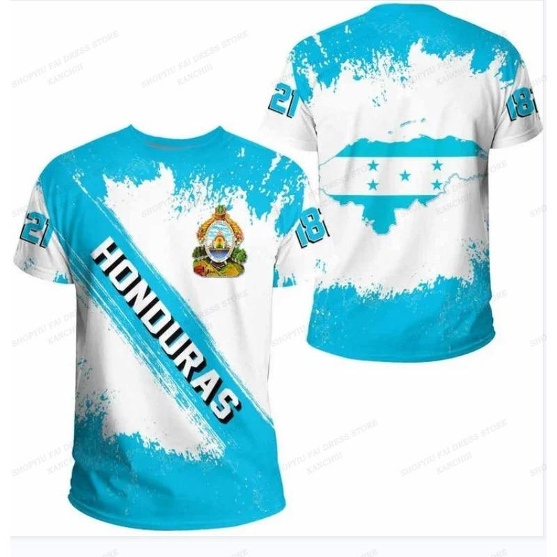Men's T-shirt Honduras Emblem Flag 3d Print T-shirts Men Women Fashion Short Sleeve Tshirt Kids Tops Tees Boy T Shirt DIY Name