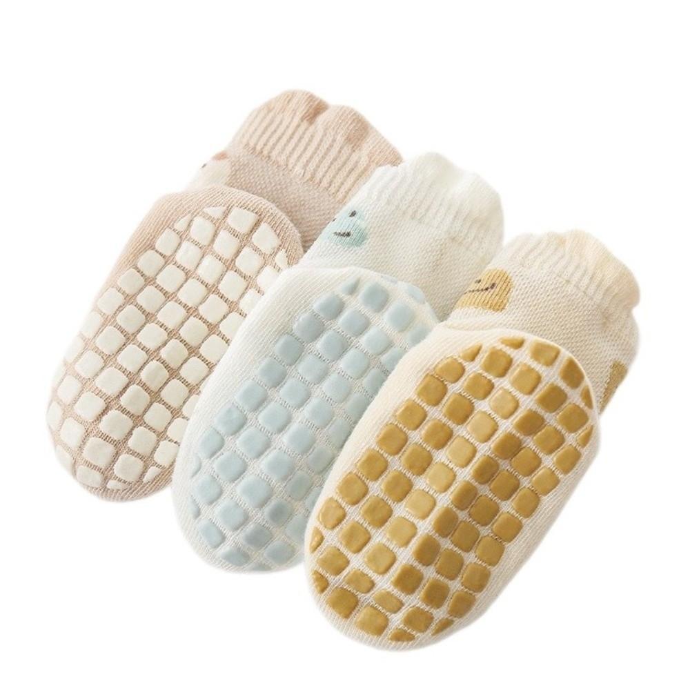 4 Pairs Breathable Kids Floor Socks Non-Slip Sole Toddler Socks New Floor Stocking for Children