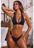 2026 New Polyester Solid Halter Split Bikini Women's Two-piece Swimsuit