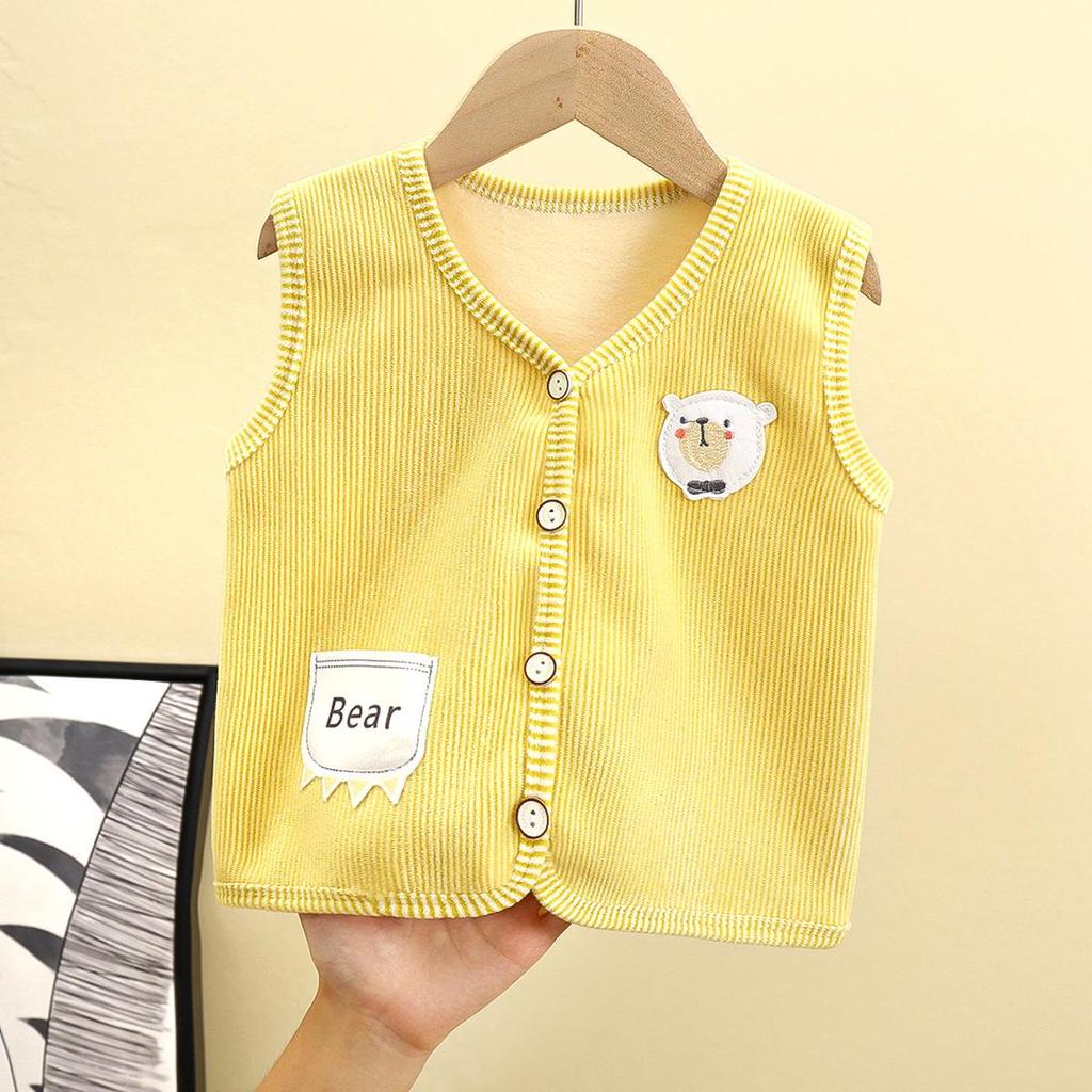 Stylish Children's Plus Velvet Vest: Warm, Thickened Autumn/Winter Waistcoat for Boys & Girls
