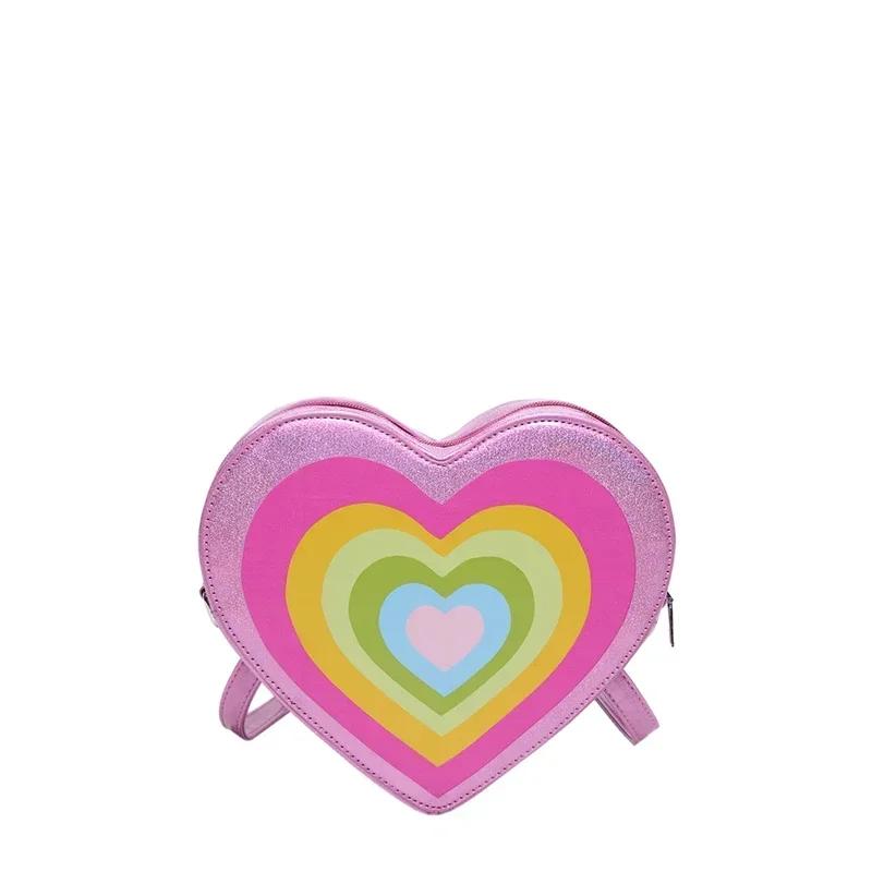 Sweet rainbow love women's bag new western style crossbody dual use shoulder bag