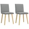 Dining Chairs, 2 Pcs, Light Gray, Fabric Upholstered