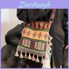 Bohemian Tassel Handheld Tote Bag With Zip Closure For Casual Outings