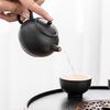 Gold Inlaid Jade Black Pottery Tea Set