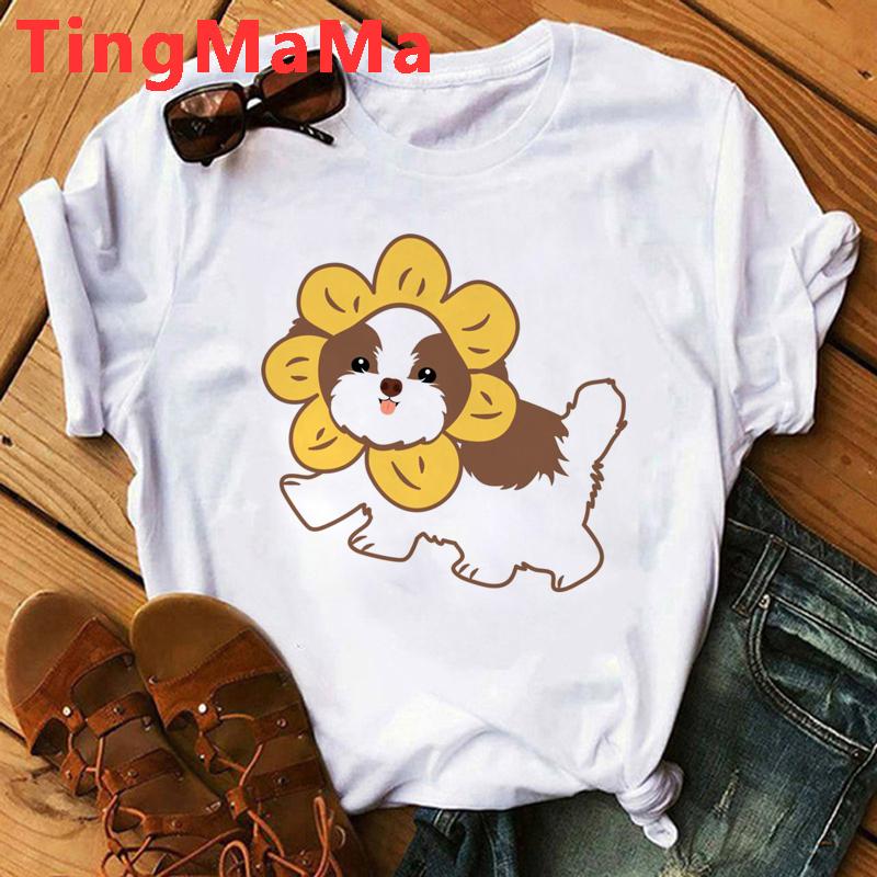 Maminka Tričko Ženy Harajuku Letní topy Kreslený Shih Tzu Grafika Trička Kawaii Módní Unisex topy